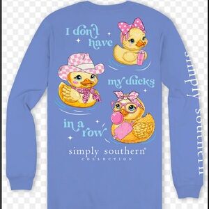 Simply Southern Kids Long Sleeve Shirt with Duck Graphics Size YL